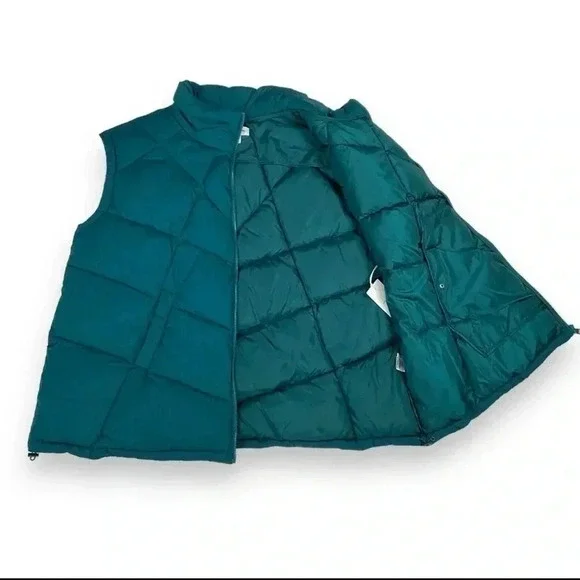 NWT Nordstrom Teal Green Stand Collar Vest.   size 3x - Picture 6 of 8